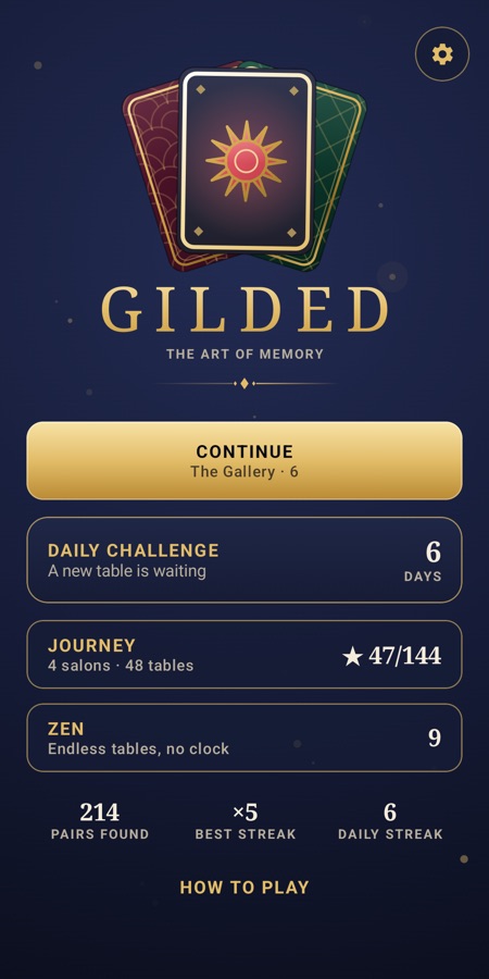 Gilded home screen